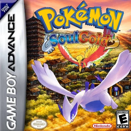 Pokemon SoulGold box art with Lugia, Ho-Oh and an autumn Johto city