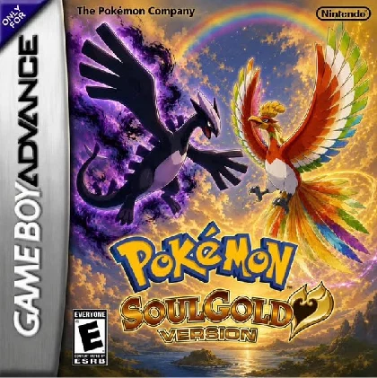 Pokemon SoulGold box art with Lugia and Ho-Oh against a colorful legendary backdrop