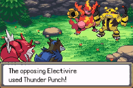 Battle scene featuring several Pokemon in Pokemon SoulGold