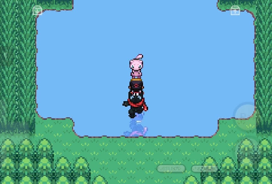 Player surfing with a Pokemon-specific Surf sprite in Pokemon SoulGold
